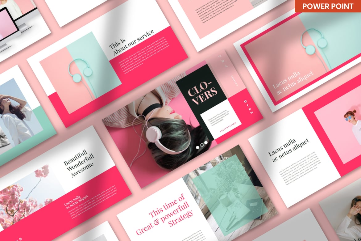 Template Presentasi Clover Fashion - Elegan dan Multifungsi untuk PowerPoint