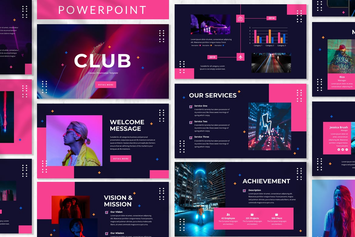 Template Presentasi Kreatif Club - Powerpoint yang Menarik