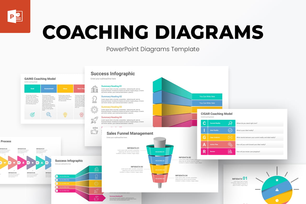 Template PowerPoint Diagram Coaching yang Menarik dan Profesional