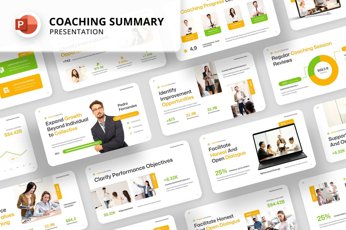 Template Presentasi Powerpoint Ringkasan Coaching yang Profesional