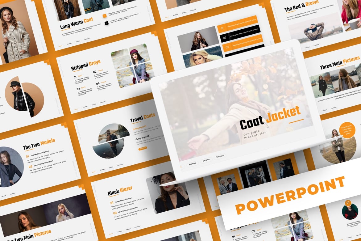 Template Presentasi PowerPoint Coat Jacket - Desain Menarik dan Profesional