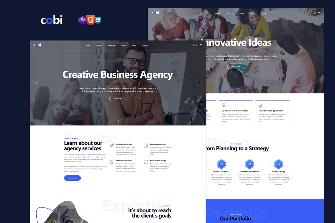 Cobi - Template Website Portofolio Kreatif HTML5 yang Menarik