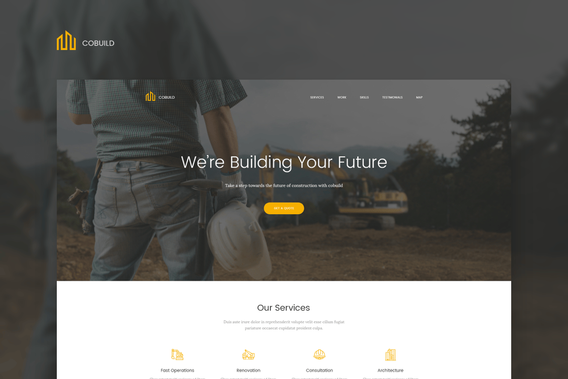 Cobuild - Template Website Landing Page untuk Bisnis Konstruksi