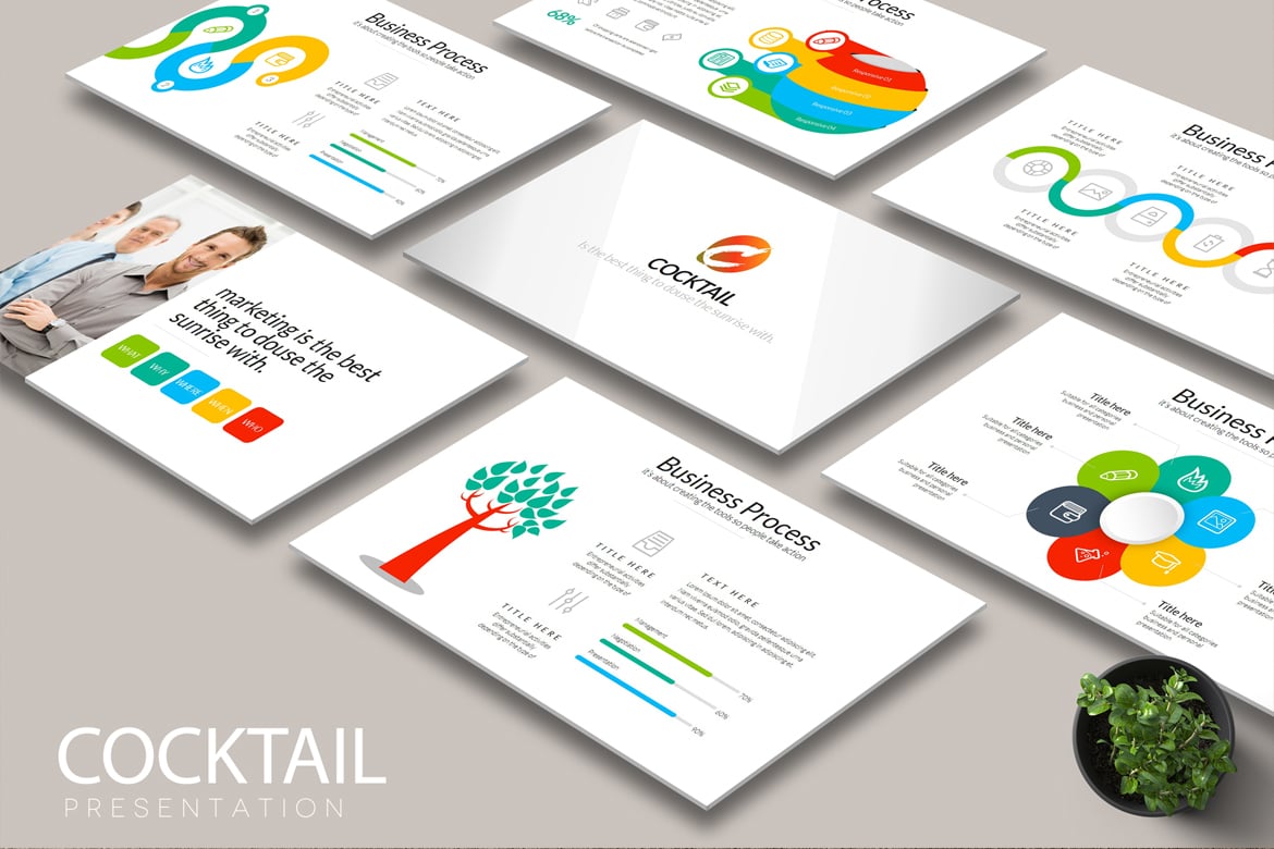 Template Presentasi PowerPoint COCKTAIL yang Kreatif dan Menarik