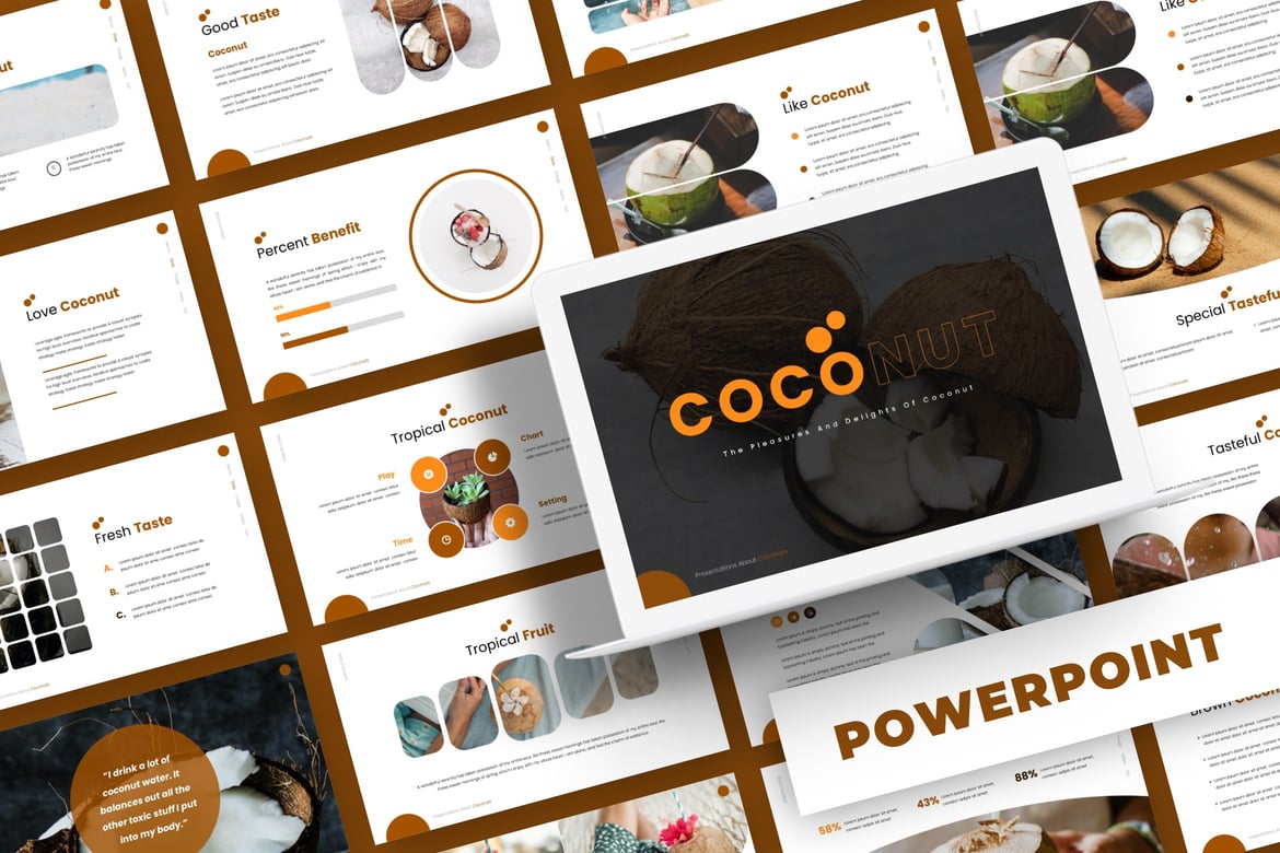 Template PowerPoint Coconut - Solusi Presentasi Kreatif Anda