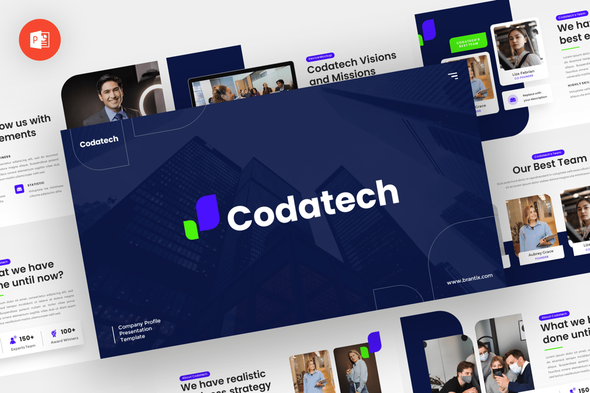 Template Presentasi Perusahaan Codatech - Powerpoint yang Modern dan Profesional