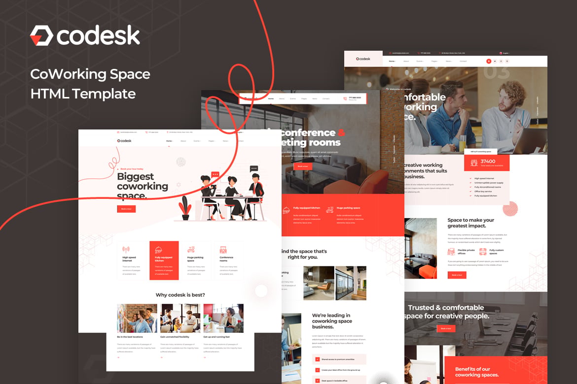 Template Website Codesk - Solusi Coworking Space Modern