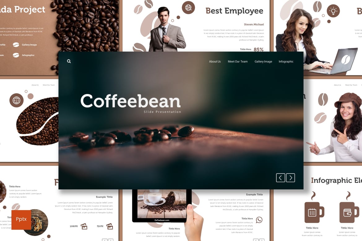 Coffebean - Template Presentasi PowerPoint Kreatif dan Minimalis