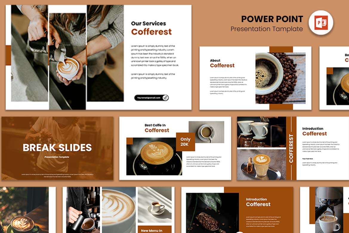 Template PowerPoint Bisnis Kopi yang Menarik dan Profesional