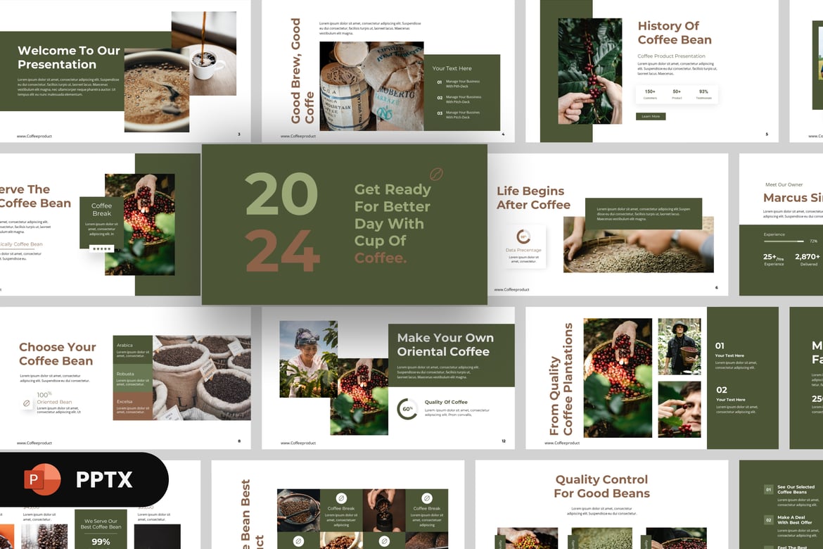 Template Presentasi PowerPoint Kafe yang Modern dan Menarik