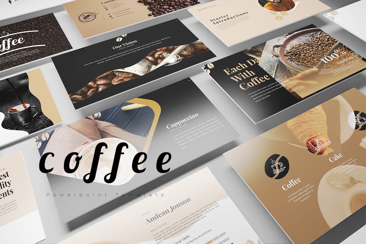 Template Presentasi PowerPoint Kualitas Tinggi: Coffee Edition
