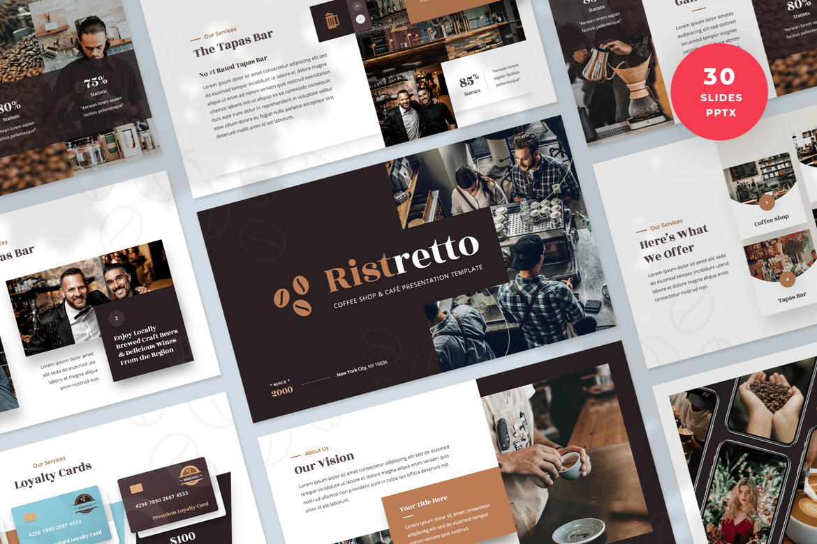 Template Presentasi PowerPoint Kafe & Kopi yang Modern