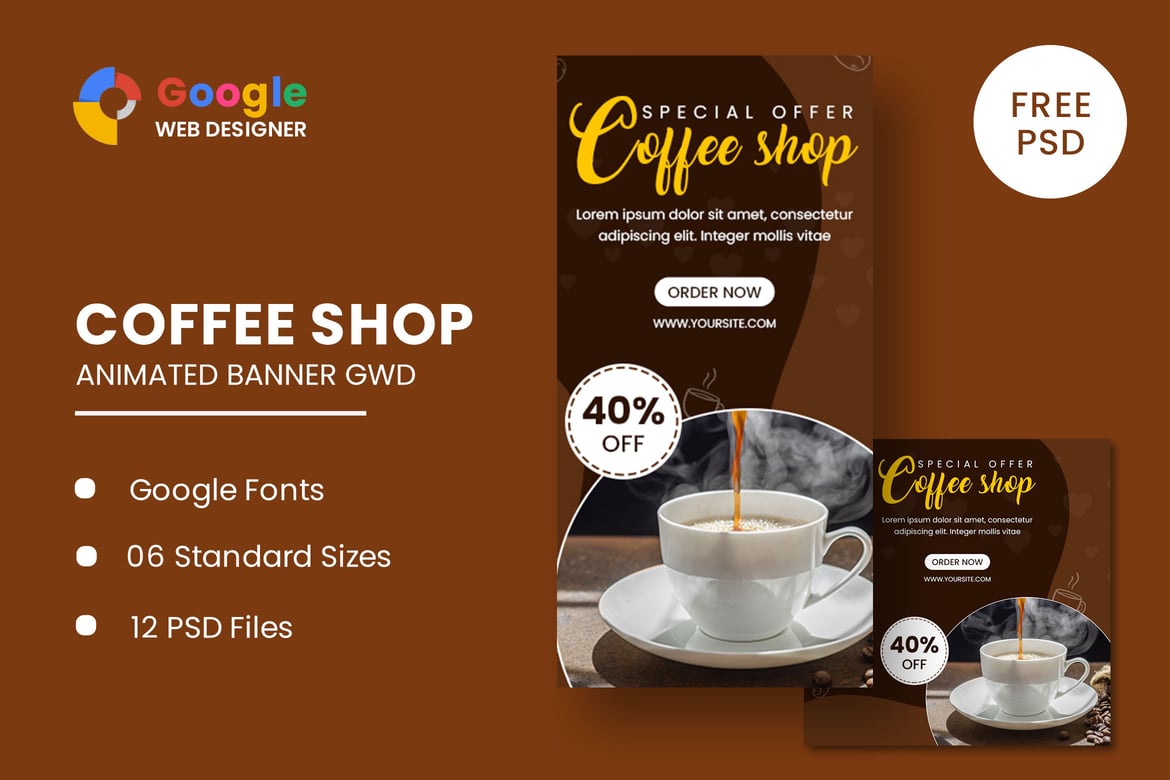 Banner Animasi Kafe untuk Google Web Designer yang Menarik dan Profesional