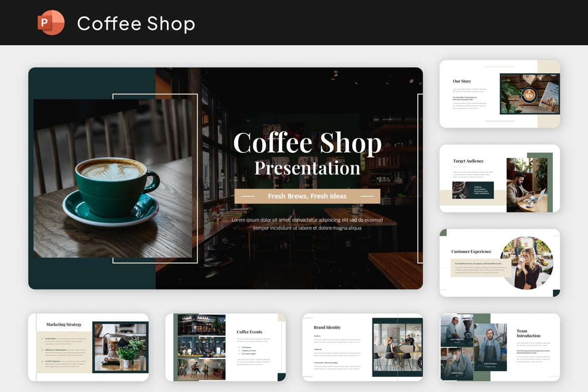 Template Presentasi PowerPoint Kafe yang Menarik dan Profesional