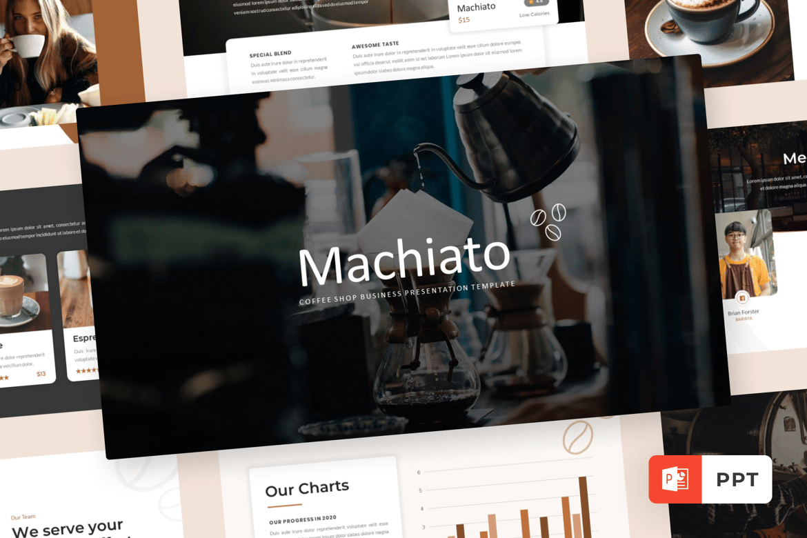 Template Presentasi PowerPoint Kafe yang Menarik dan Profesional