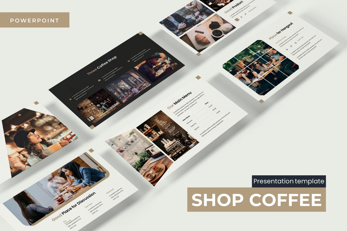 Template PowerPoint Kafe - Desain Menarik untuk Presentasi Anda
