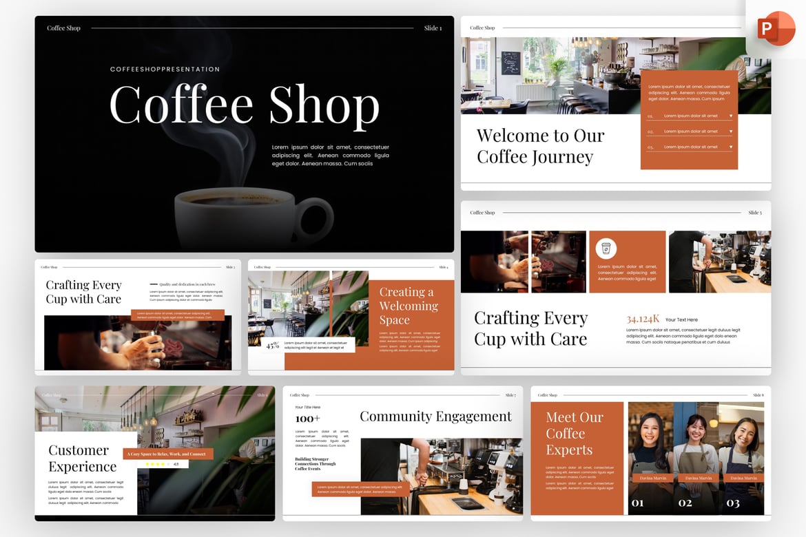 Template Presentasi PowerPoint Kafe yang Menarik dan Profesional