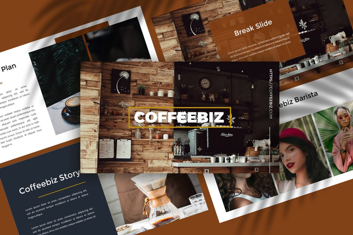 Coffeebiz - Template PowerPoint Bisnis Kopi yang Menarik