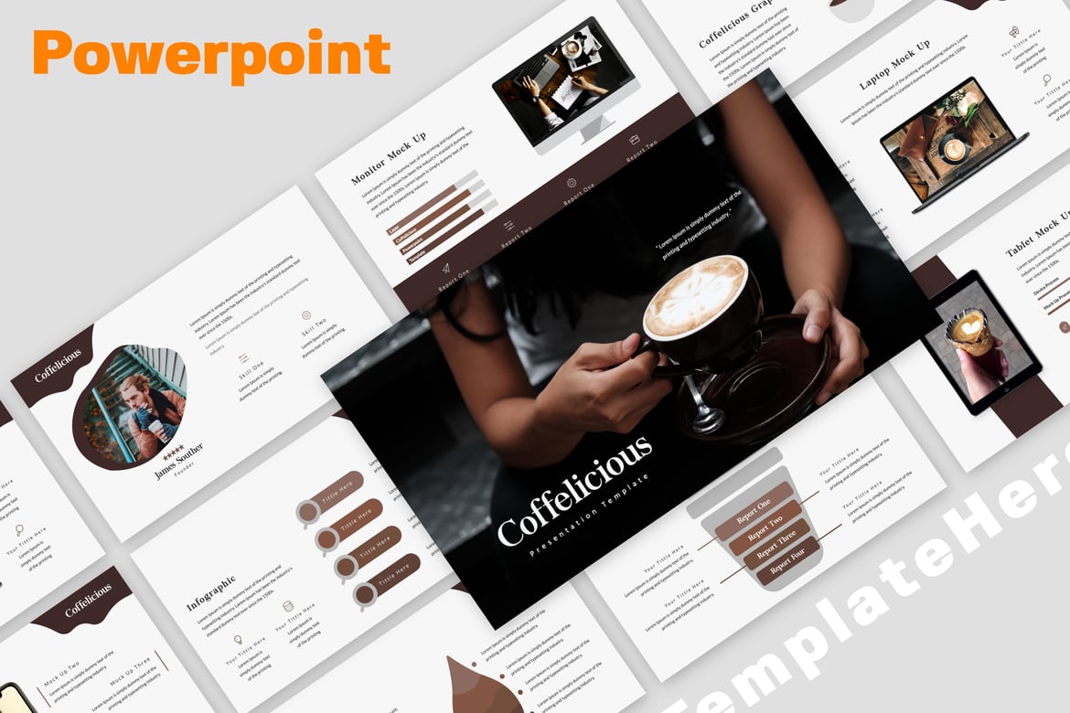 Template Presentasi Powerpoint Coffelicious yang Menarik dan Modern