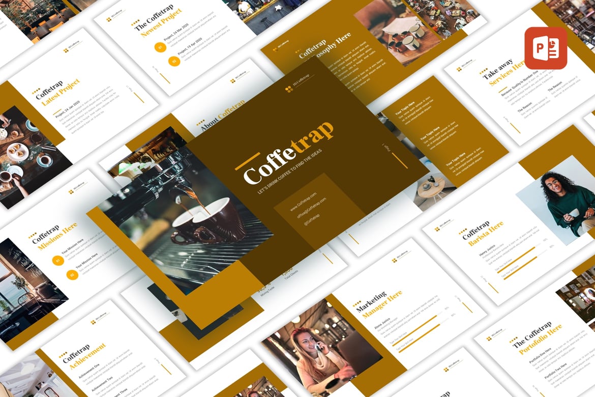 Template PowerPoint Coffetrap - Solusi Presentasi Kafe dan Restoran Anda