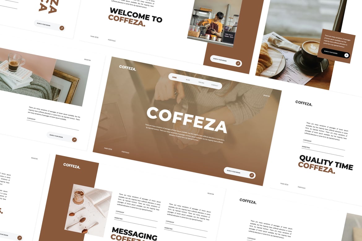 Coffeza - Template PowerPoint untuk Kafe yang Menarik