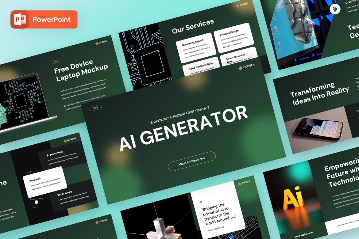Coggen - Template Powerpoint AI Generator yang Modern dan Profesional