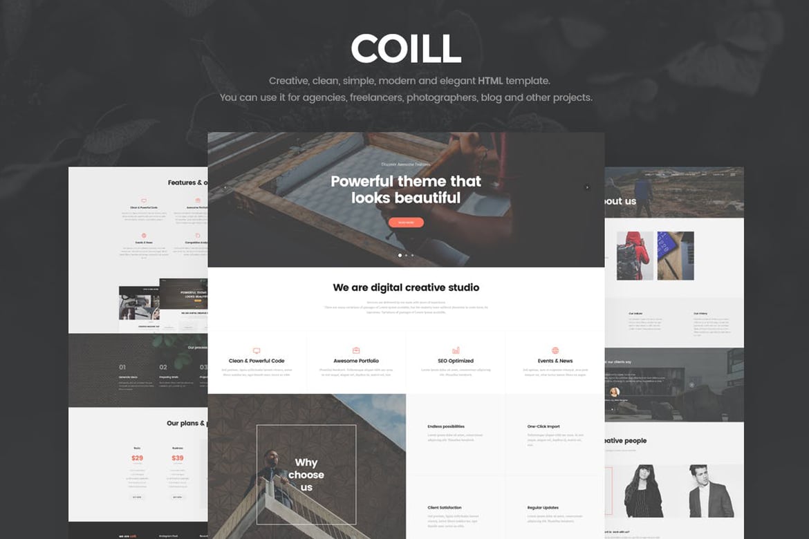 Coill | Template Website Bisnis & Agensi Elegan dan Modern