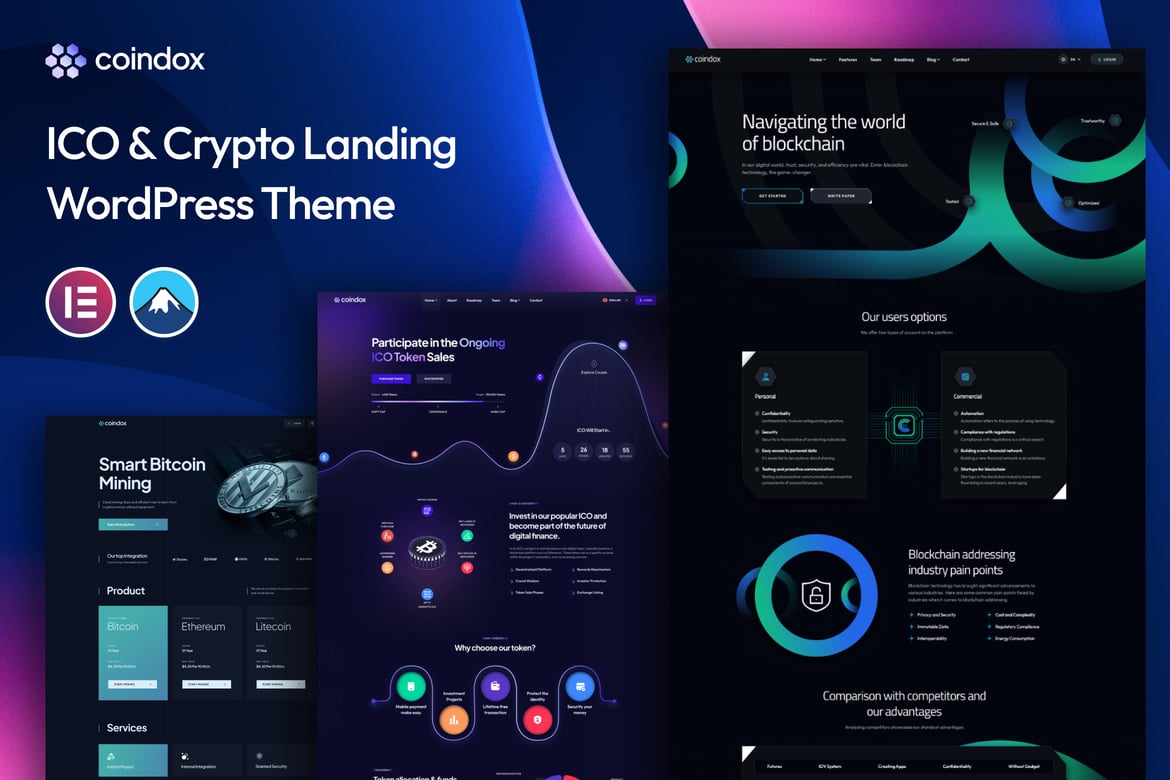 Coindox - Tema WordPress Landing Page ICO & Crypto yang Kuat