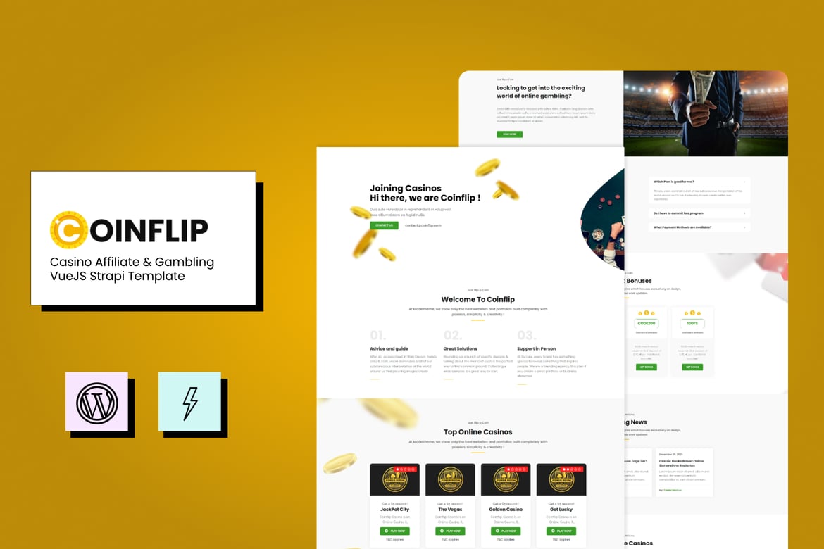 Coinflip - Template Website Afiliasi Kasino Berbasis VueJS