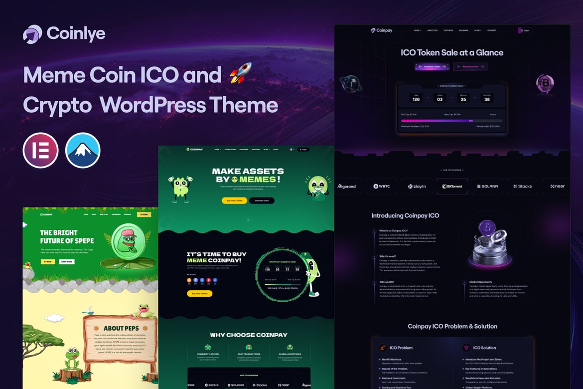 Coinlye - Tema WordPress ICO Meme Coin & Crypto yang Menarik