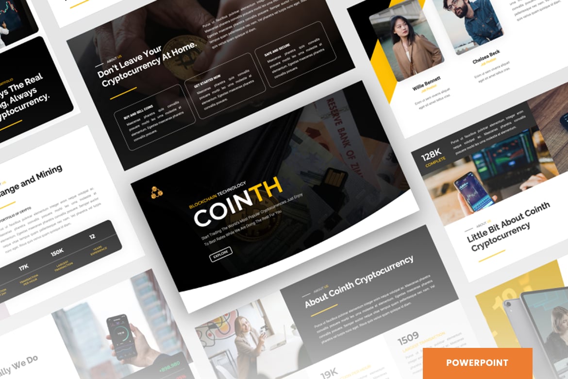Cointh - Template PowerPoint Cryptocurrency & Blockchain yang Menarik
