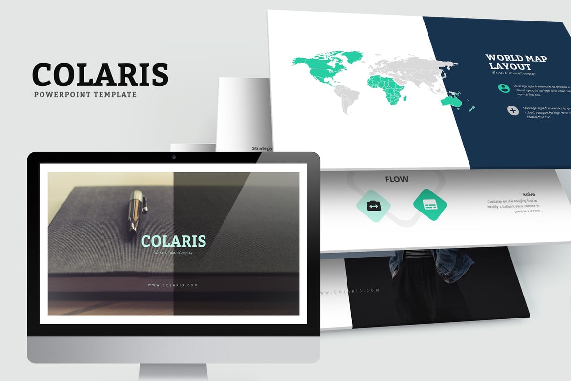 Template Presentasi Bisnis Minimalis Colaris untuk PowerPoint