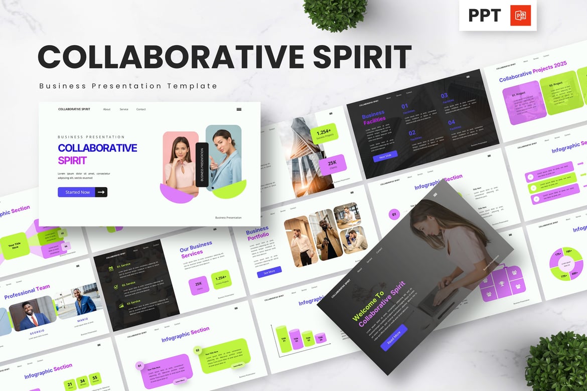 Template Powerpoint Kolaboratif - Solusi Presentasi Bisnis Anda