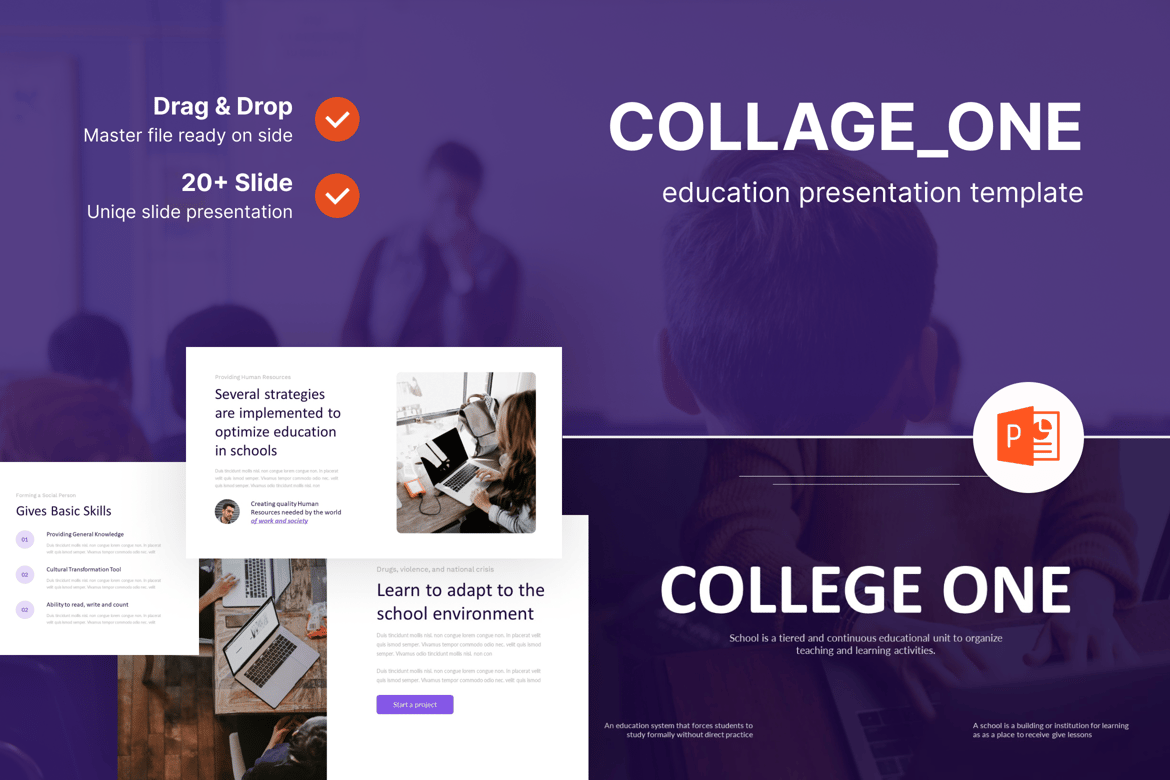 Template Presentasi Pendidikan Collage One – Solusi PowerPoint Profesional