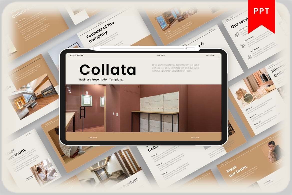 Template Presentasi PowerPoint Collata untuk Bisnis yang Menarik