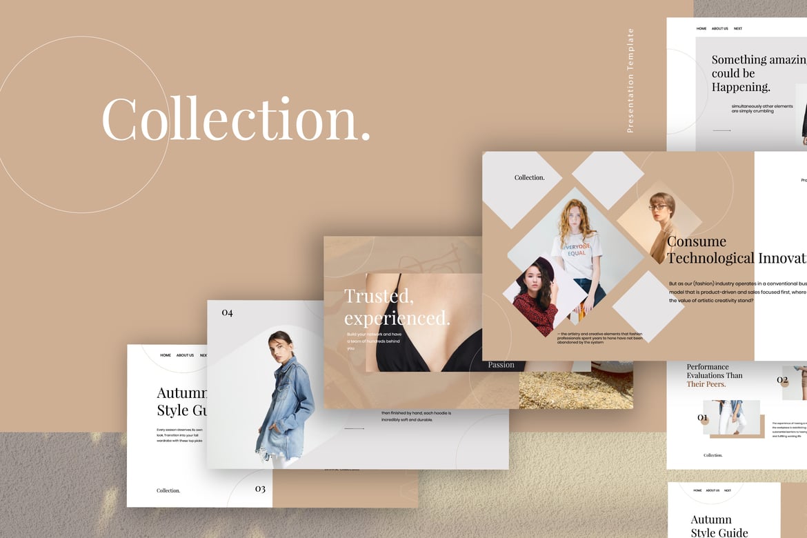 Template Powerpoint Desain Fashion yang Kreatif dan Modern