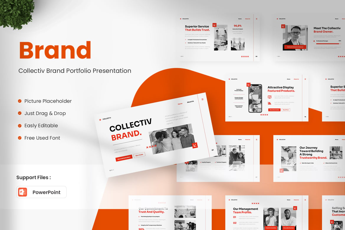 Template Presentasi Portofolio Merek Collectiv yang Menarik