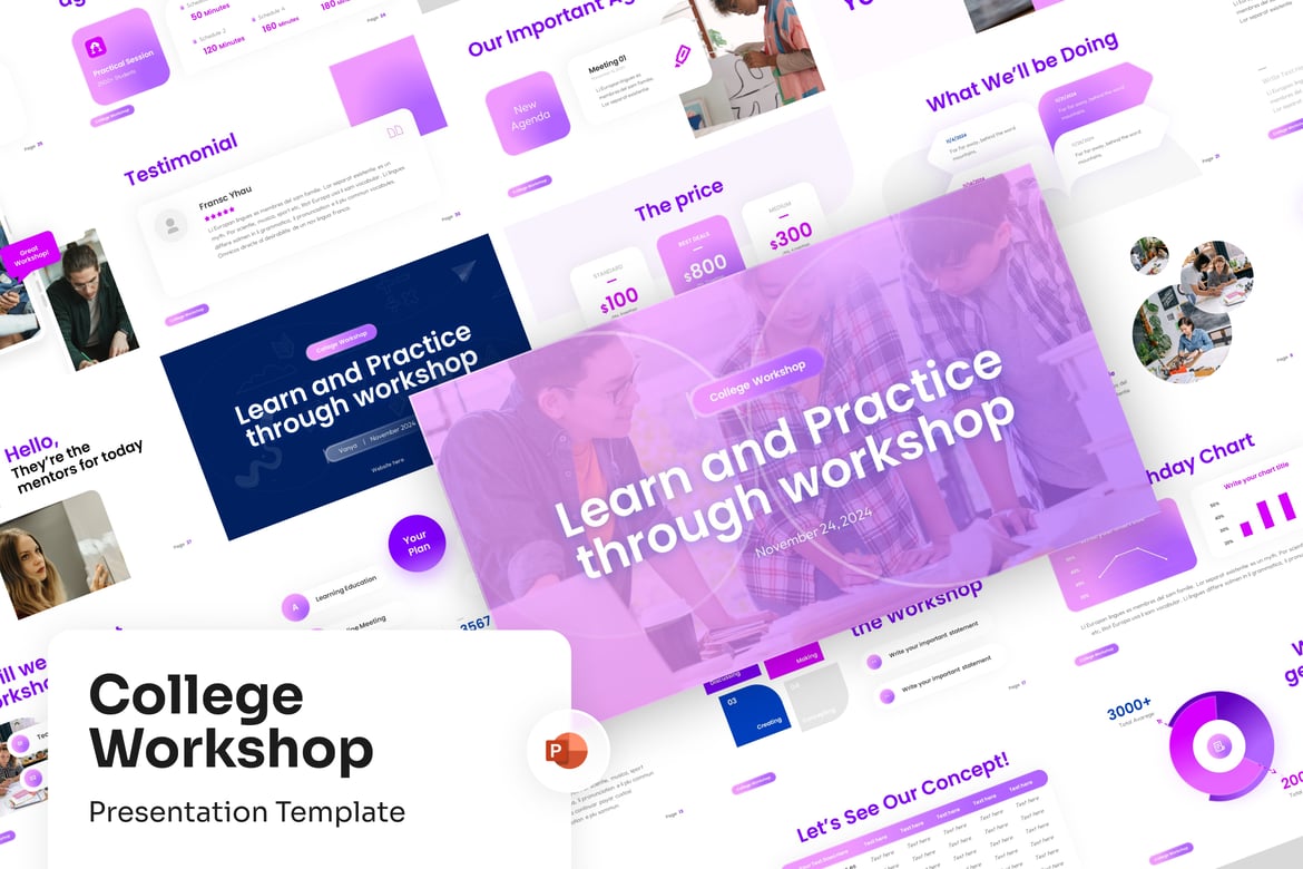 Template PowerPoint Workshop Kolese yang Menarik