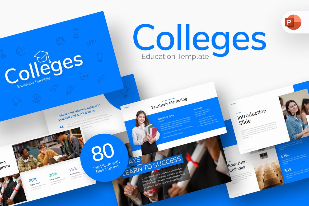 Template PowerPoint Pendidikan Kolese yang Menarik dan Profesional