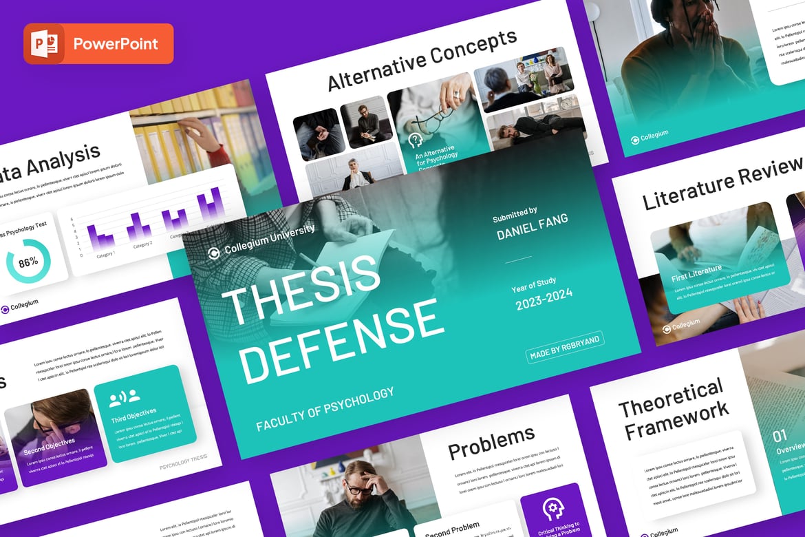 Template Presentasi PowerPoint Collegium untuk Ujian Thesis Anda