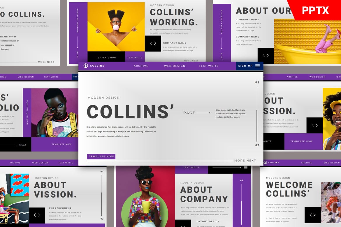 Template PowerPoint COLLINS yang Menarik dan Profesional