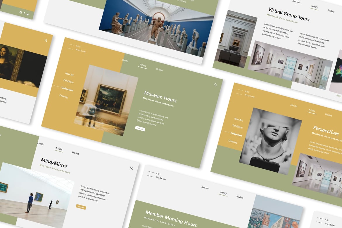 Template Presentasi Powerpoint Museum Seni Colosseum yang Menarik