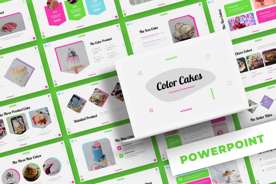 Template Powerpoint Color Cakes - Pilihan Warna Menarik untuk Presentasi Anda