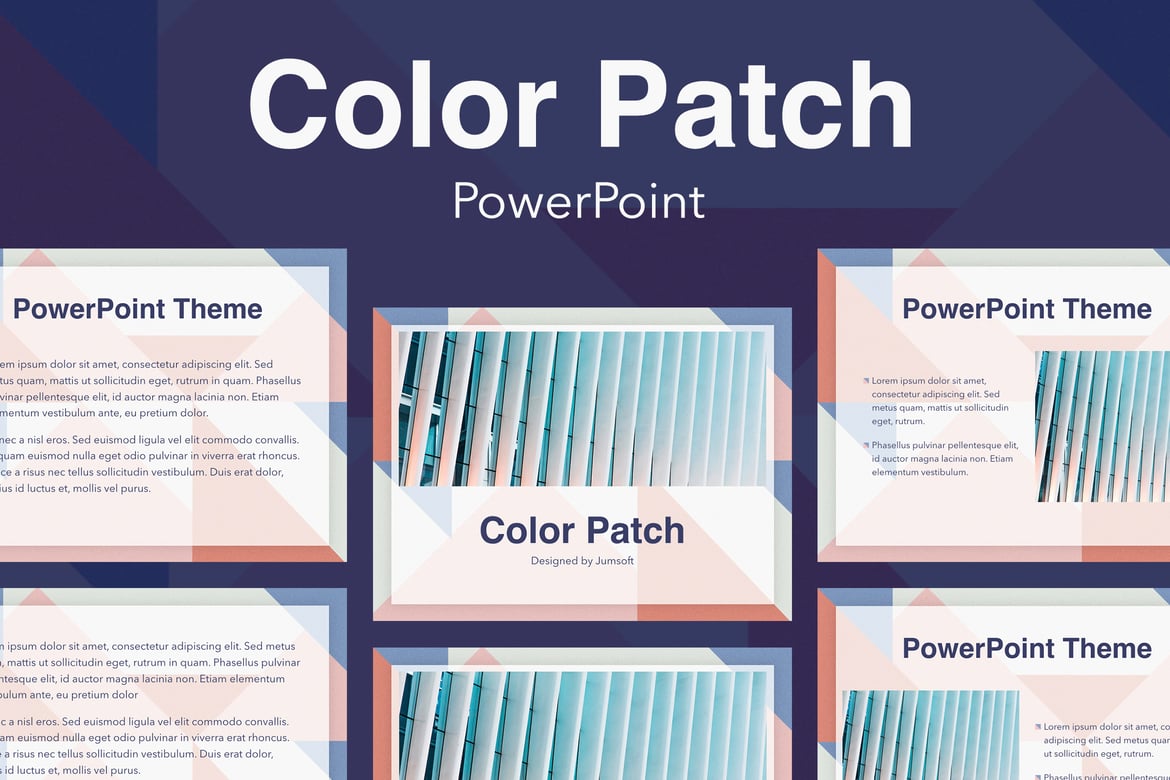 Template PowerPoint Color Patch yang Profesional dan Modern
