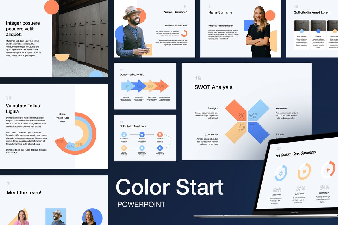 Template PowerPoint Color Start yang Profesional dan Modern