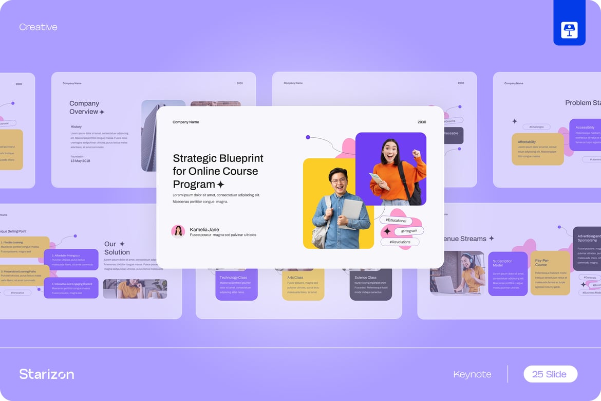 Template PowerPoint Pitch-Deck Kreatif dan Berwarna • 002