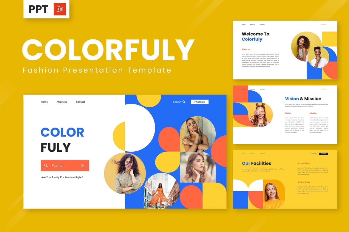 Template Presentasi Fashion Colorfuly yang Menarik dan Kreatif