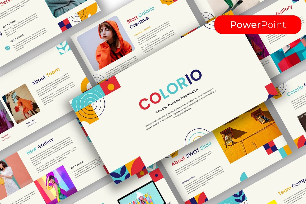 Template Presentasi PowerPoint Colorio – Solusi Kreatif untuk Bisnis Anda