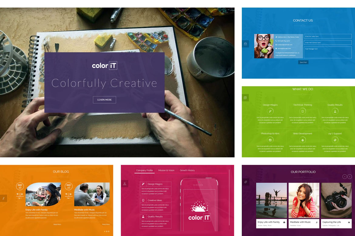 coloriT - Template Website Satu Halaman yang Penuh Warna