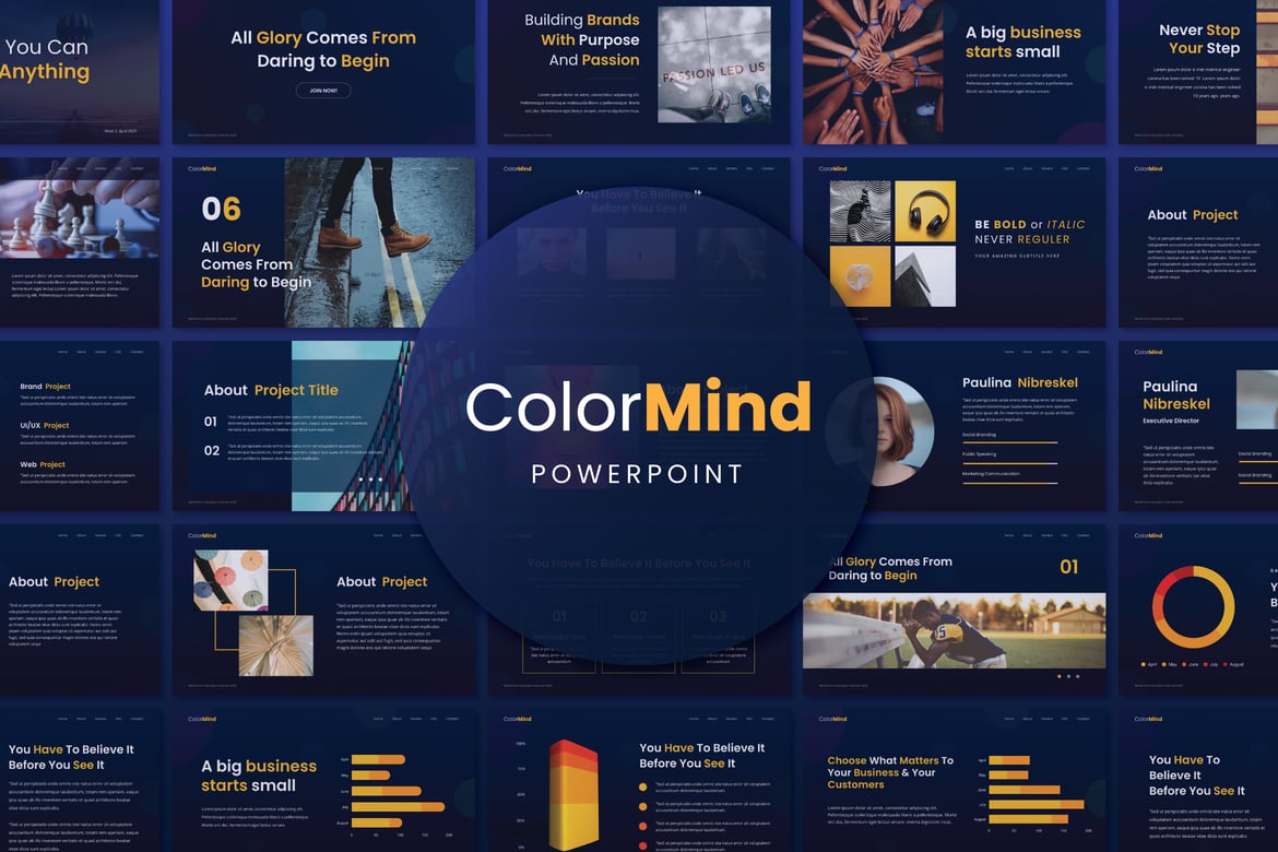 Template Powerpoint Kreatif ColorMind untuk Presentasi yang Mengesankan